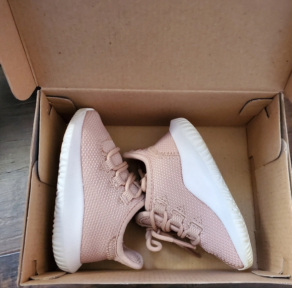 Infant Adidas Ortholite Tan Lace Up Sneakers Size 4K - Picture 7 of 7